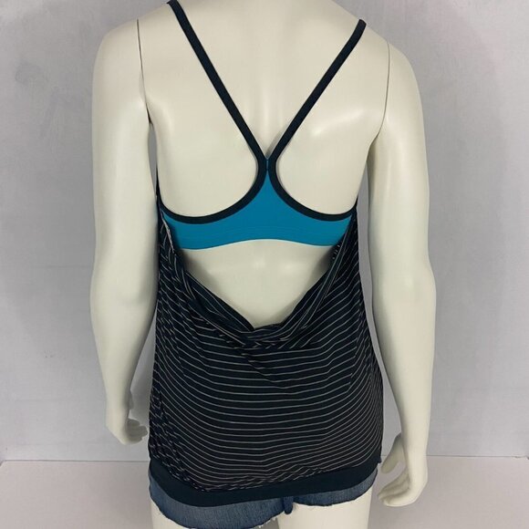 Nike Swim Women's / Girls Tankini Top Blue & Black Striped Size S/P Padded NWT - Picture 5 of 10